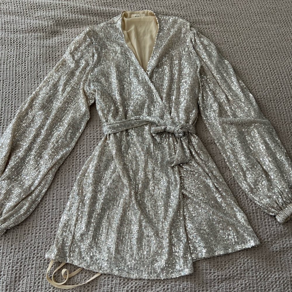 luna b. (Mable) sequined wrap dress